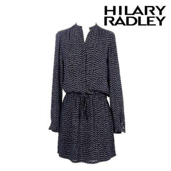 Hilary Radley Women Tunic Dress V-Neck Printed Long sleeves Short Dress‎ - Picture 3 of 10
